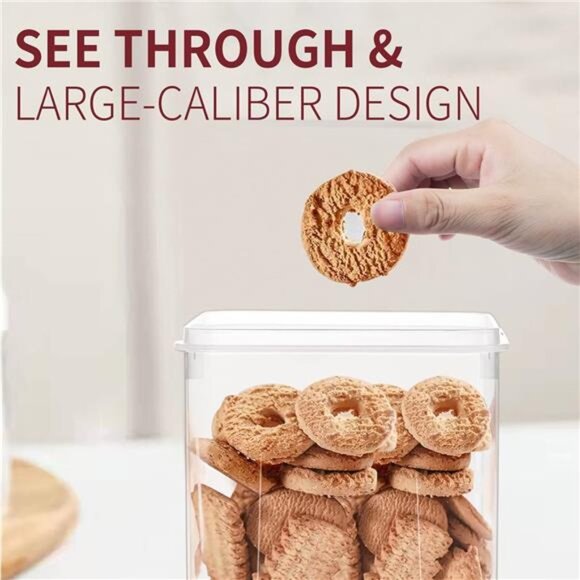 PRAKI Large Airtight Food Storage Containers with Lids, 10PCS Plastic Cereal - Picture 5 of 7